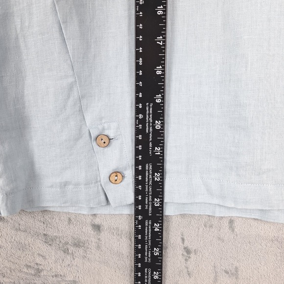 Lintico Top Medium Laura Linen Gingham Minimalist Lagenlook Boxy Coastal Beach - Picture 6 of 8